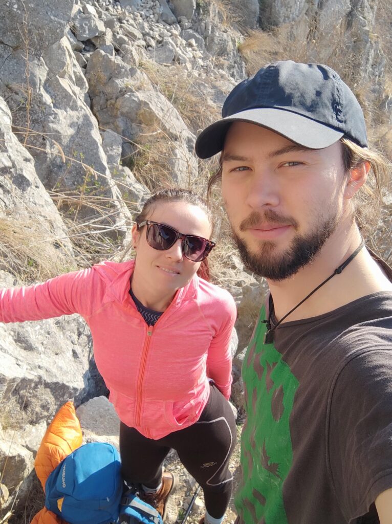 selfie of two climbers